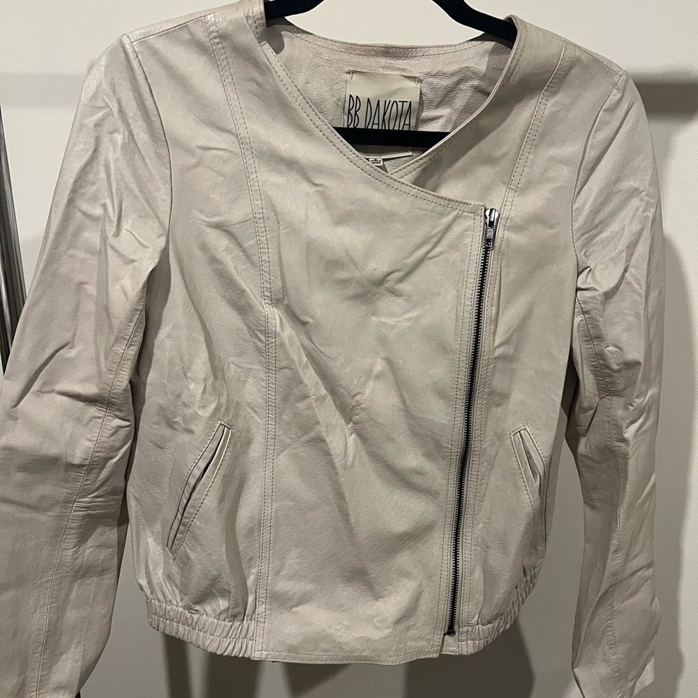 BB Dakota Women's Beige Leather Jacket